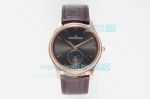 Swiss Jaeger LeCoultre Master Ultra Thin Rose Gold Replica Watch Rhodium Dial